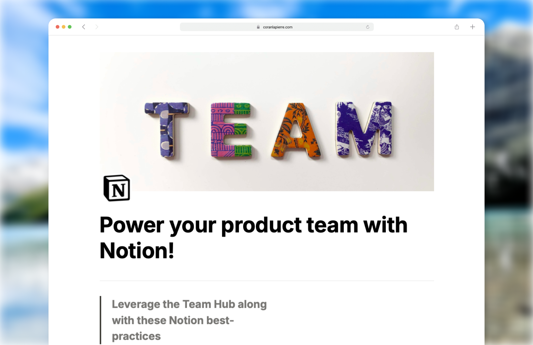 Power your product team with Notion!